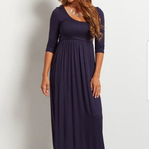 Pinkblush Dresses & Skirts - Pinkblush navy 3/4 sleeve maxi maternity